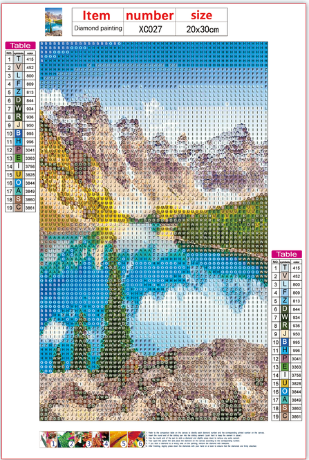 Full Diamond Painting kit - Snow mountain and river