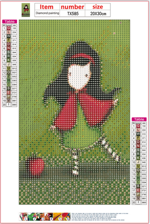 Full Diamond Painting kit - Gorjuss girl - Little Red