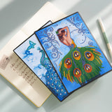 DIY Diamond Painting Notebook - Peacock and girl (No lines)