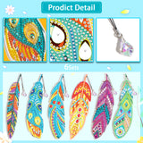 6 Pcs DIY Feather Diamond Painting Bookmark