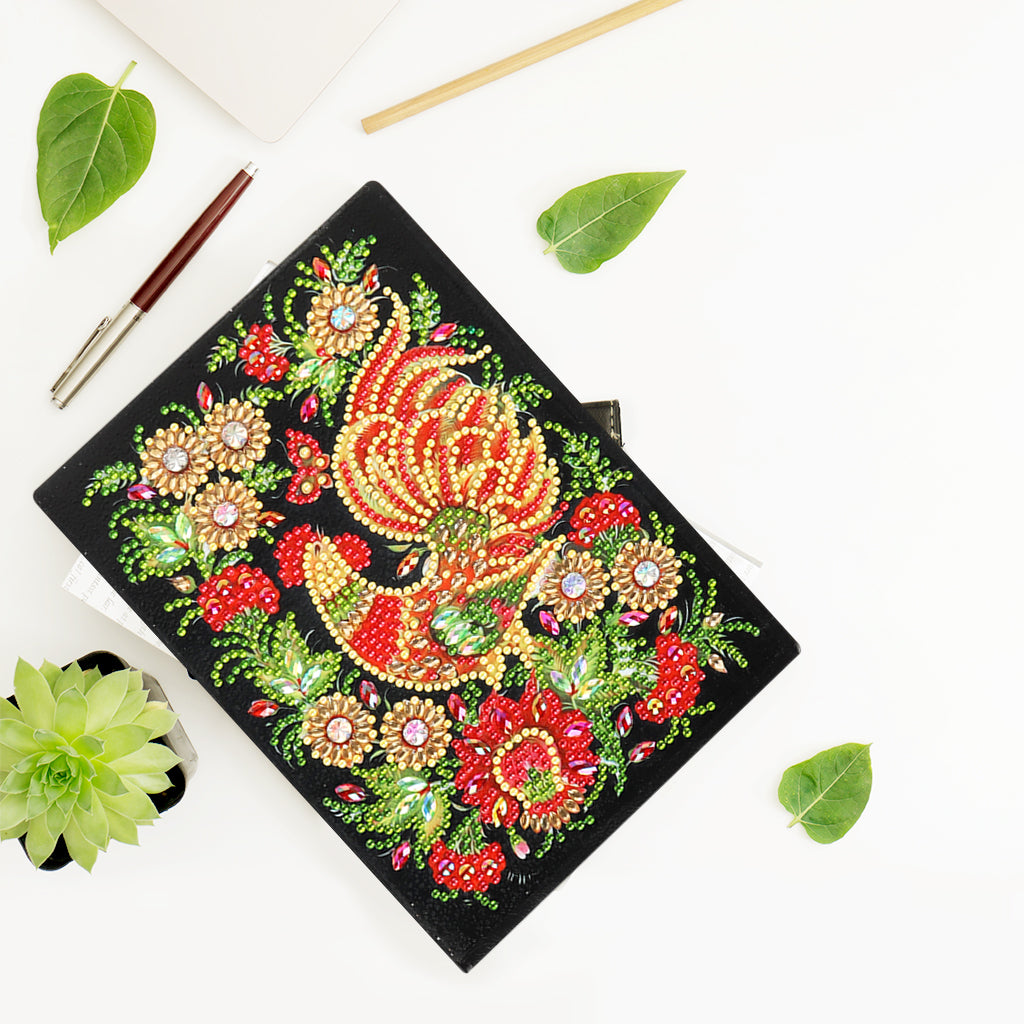 DIY Diamond Painting Notebook - Rooster (No lines)