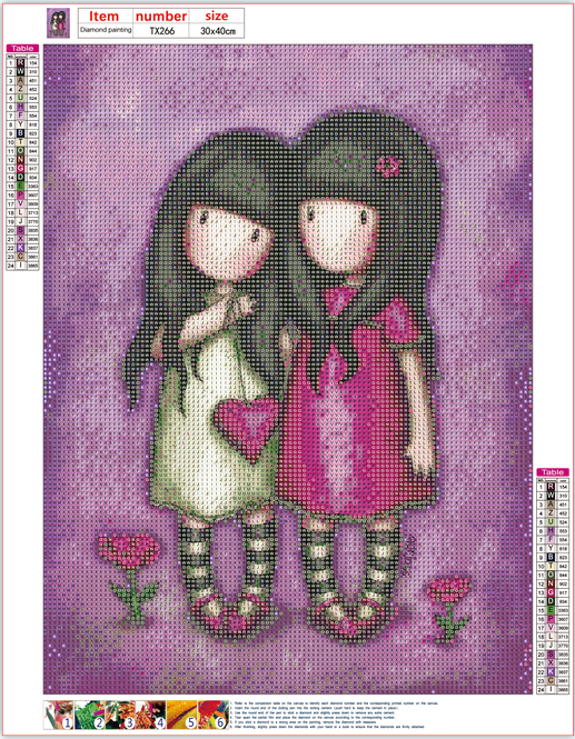 Full Diamond Painting kit - Gorjuss girl