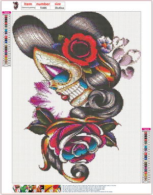 Full Diamond Painting kit - Skull girl