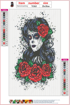 Full Diamond Painting kit - Skull girl