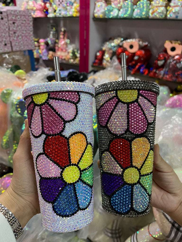 DIY Large capacity straw cup  (with glue tools)-Sunflower