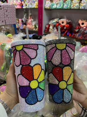 DIY Large capacity straw cup  (with glue tools)-Sunflower