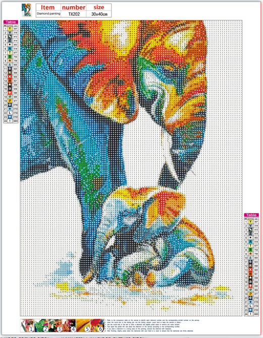 Full Diamond Painting kit - Elephant mother and child