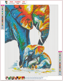 Full Diamond Painting kit - Elephant mother and child