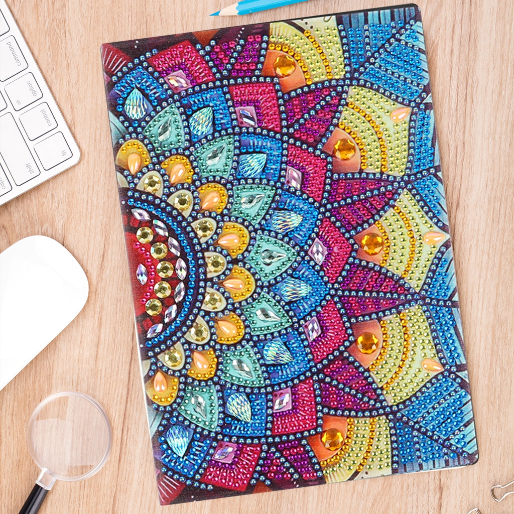 DIY Diamond Painting Notebook - Mandala Flower (No lines)