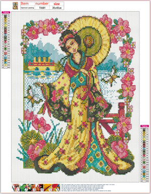 Full Diamond Painting kit - Flower of the East Geisha