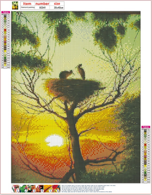 Full Diamond Painting kit - Bird's nest