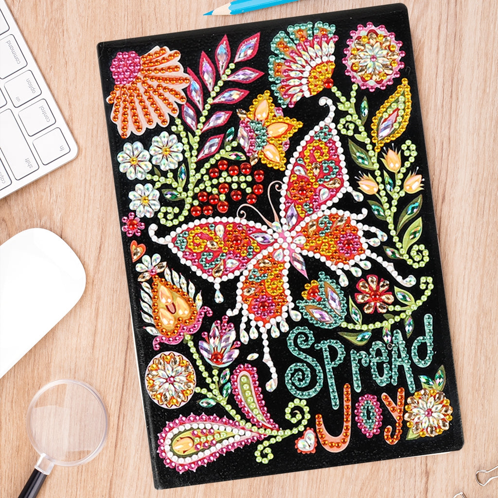 DIY Diamond Painting Notebook - Spread joy (No lines)