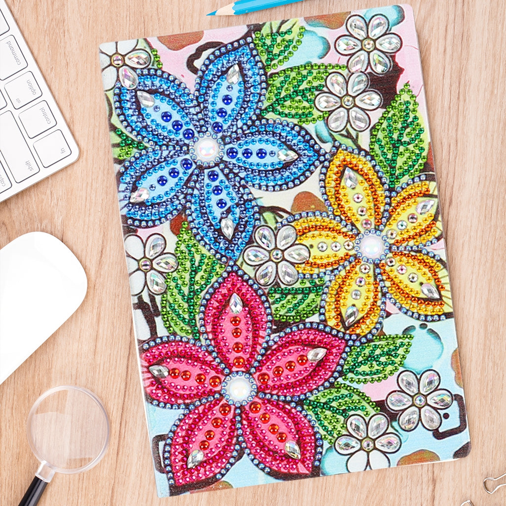 DIY Flower Special Shaped Diamond Painting 60 Pages A5 Notebook Stationery