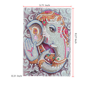 DIY Diamond Painting Notebook - Elephant (No lines)