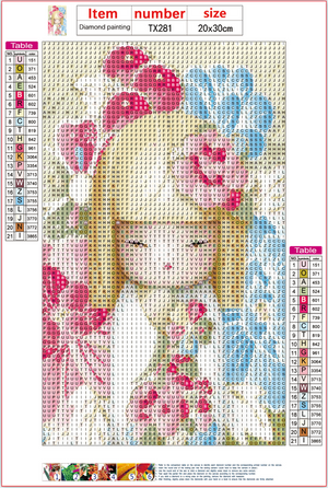 Full Diamond Painting kit - Japanese Muppet Girl