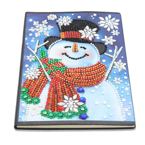 DIY Diamond Painting Notebook - Christmas snowman (With lines)