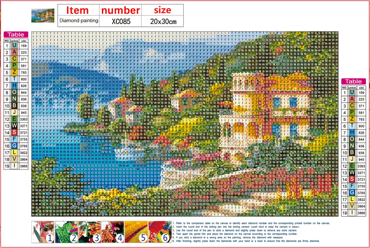 Full Diamond Painting kit - Houses by the sea