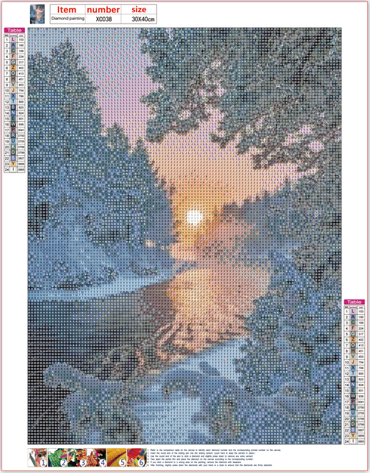 Full Diamond Painting kit - River in winter