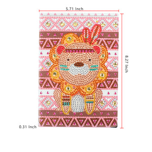 DIY Diamond Painting Notebook - Lion (No lines)