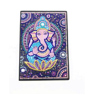DIY Diamond Painting Notebook - Religious elephant (No lines)