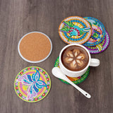 6 Pcs Diamond Painting Animals Coasters with Holder