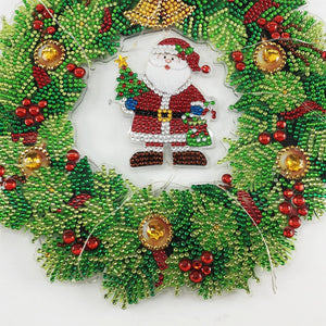 5D diamond painting Christmas Decoration Glowing Wreath (Gift the same type of keychain) - Hibah-Diamond painting art studio