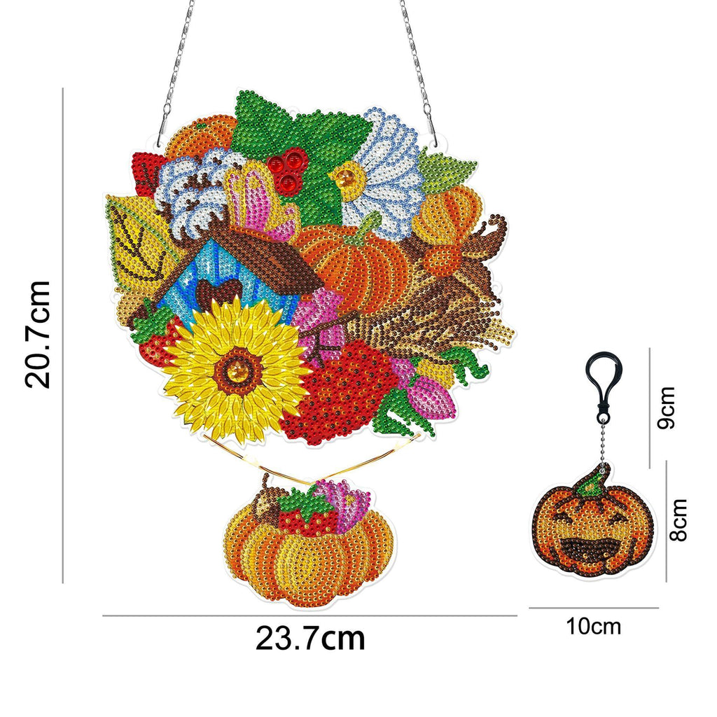 5D diamond painting Christmas Decoration Glowing Wreath (Gift the same type of keychain) - Hibah-Diamond painting art studio