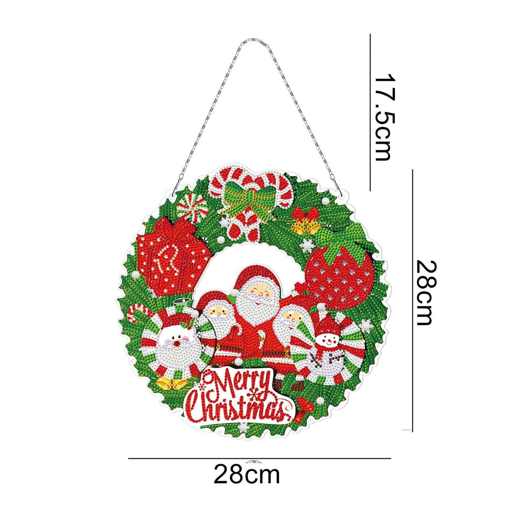 5D diamond painting Christmas Decoration Glowing Wreath - Hibah-Diamond painting art studio