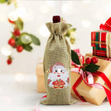 5D diamond painting Christmas decoration Linen wine bag gift bag - Hibah-Diamond painting art studio