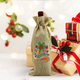 5D diamond painting Christmas decoration Linen wine bag gift bag - Hibah-Diamond painting art studio