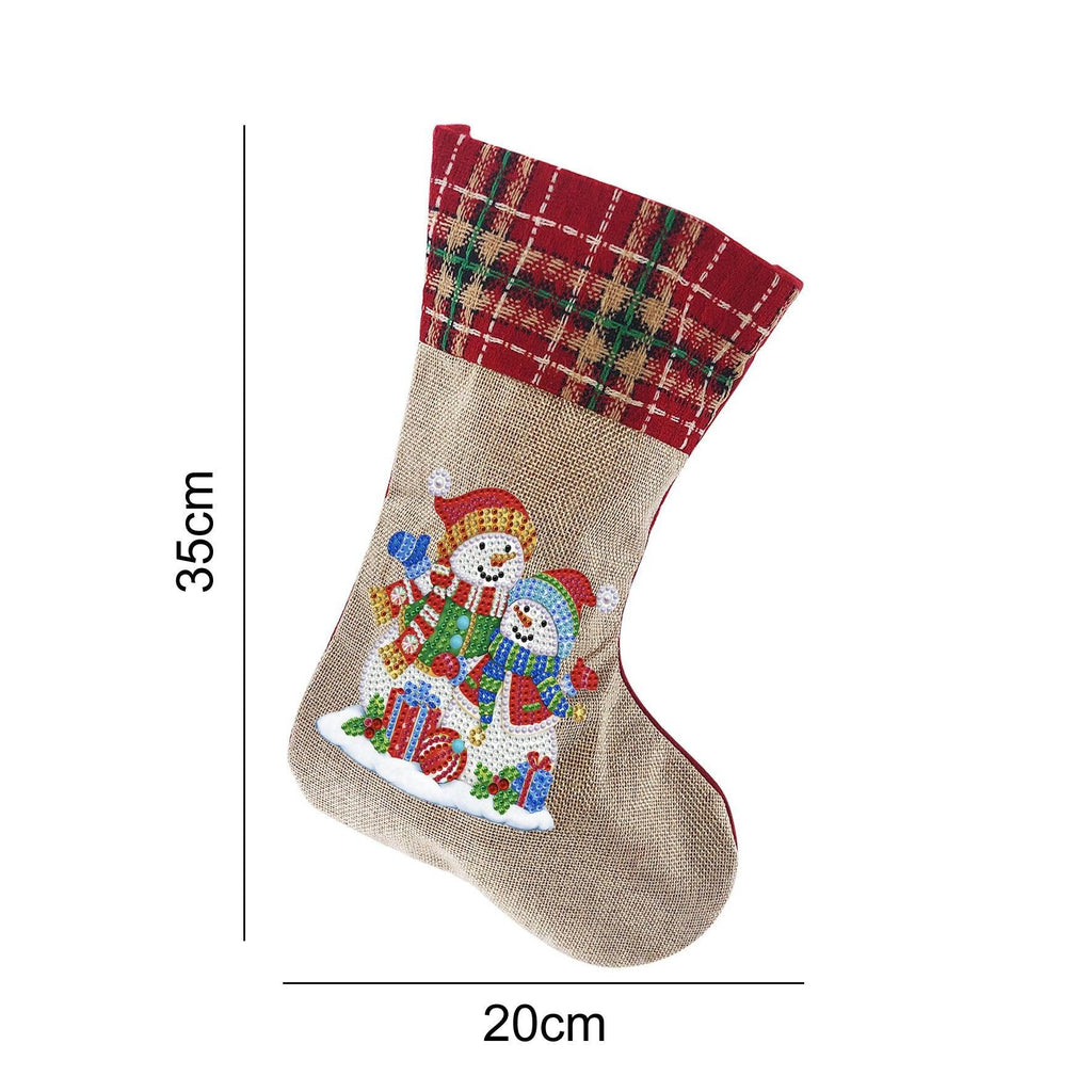 5D diamond painting Christmas stocking Linen candy bag gift bag - Hibah-Diamond painting art studio