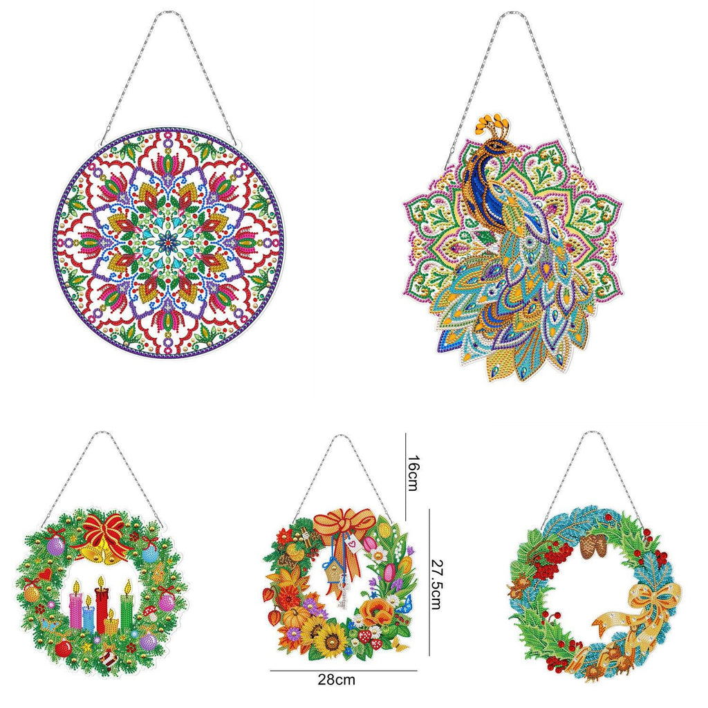 5D diamond painting Decoration Glowing Wreath - Hibah-Diamond painting art studio