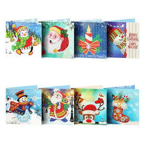 5D DIY Diamond Painting Christmas Greeting Card Xmas Gift (8 pcs) - Hibah-Diamond painting art studio