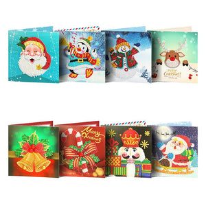 5D DIY Diamond Painting Christmas Greeting Card Xmas Gift (8 pcs) - Hibah-Diamond painting art studio