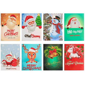 5D DIY Diamond Painting Christmas Greeting Card Xmas Gift (8 pcs) - Hibah-Diamond painting art studio