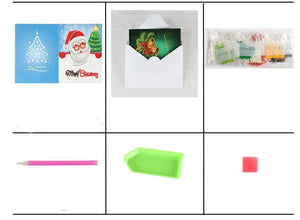 5D DIY Diamond Painting Christmas Greeting Card Xmas Gift (8 pcs) - Hibah-Diamond painting art studio