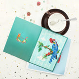 5D DIY Diamond Painting Greeting Card - Flowers and birds (6 pcs) - Hibah-Diamond painting art studio