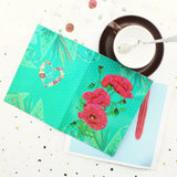 5D DIY Diamond Painting Greeting Card - Flowers and birds (6 pcs) - Hibah-Diamond painting art studio