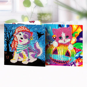 5D DIY Diamond Painting Greeting Card - Halloween (4 pcs) - Hibah-Diamond painting art studio
