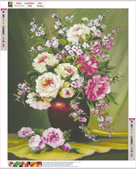 Full Diamond Painting kit - Beautiful flowers on vase