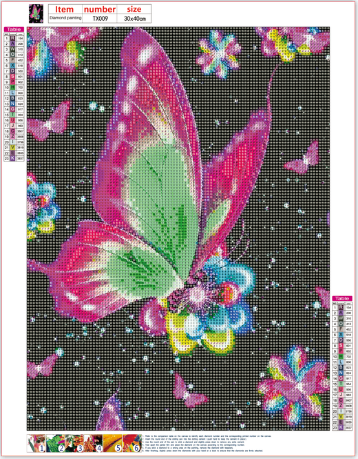Full Diamond Painting kit - Shiny butterfly