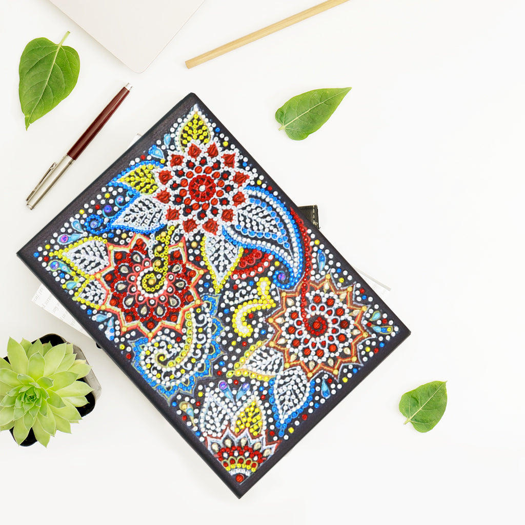 DIY Diamond Painting Notebook - Flower (With lines)
