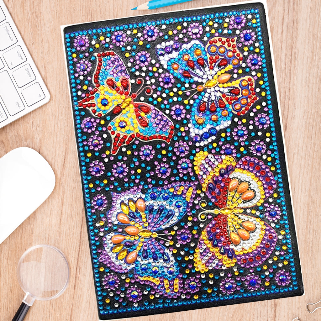 DIY Diamond Painting Notebook - Butterflies (No lines)