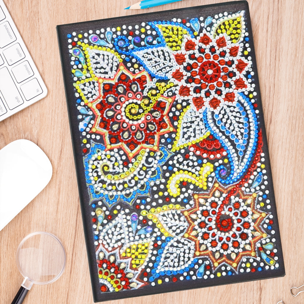 DIY Diamond Painting Notebook - Flower (With lines)