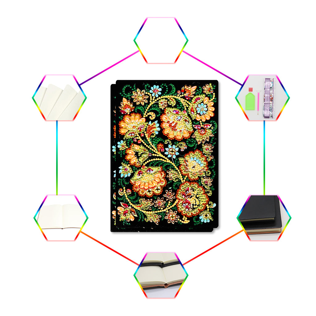 DIY Diamond Painting Notebook - Flower (No lines)