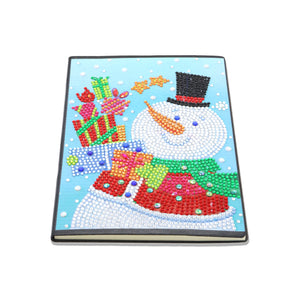 DIY Diamond Painting Notebook - Christmas snowman (With lines)