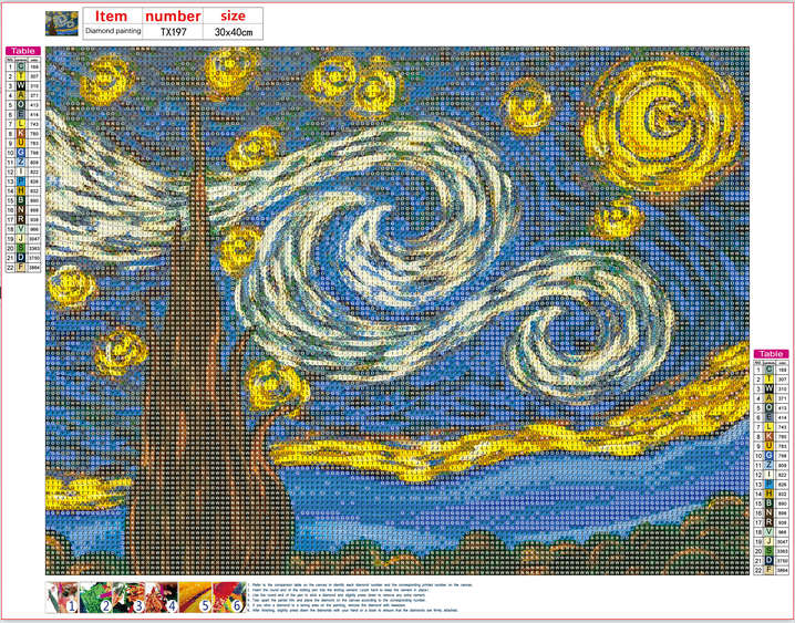 Full Diamond Painting kit - Van Gogh Starry Sky