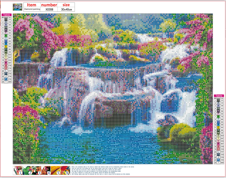 Full Diamond Painting kit - Beautiful waterfall view