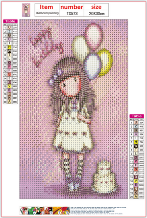 Full Diamond Painting kit - Gorjuss girl - Happy Birthday
