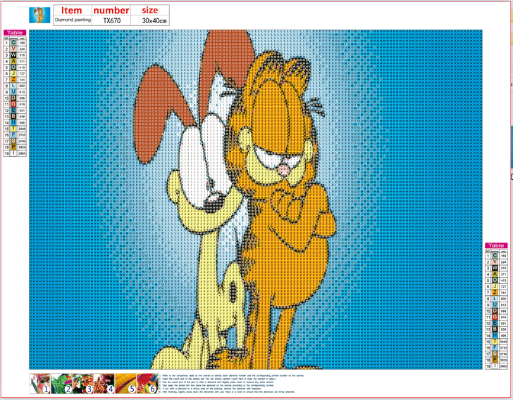 Full Diamond Painting kit - Garfield